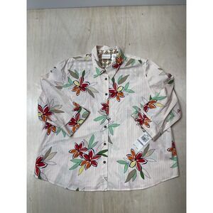 Women's Alfred Dunner Floral Long Sleeve Blouse Shirt Size 22W‎